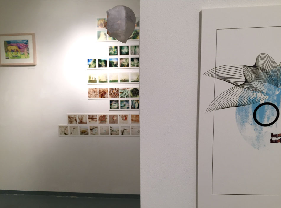Fotoserien und Grafik-Collage in der Ausstellung